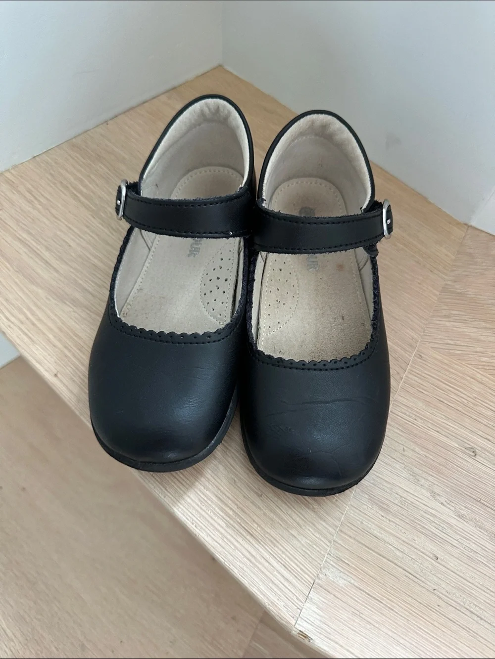 Girls' Black Mary Jane Dress Shoes with Buckle Strap
